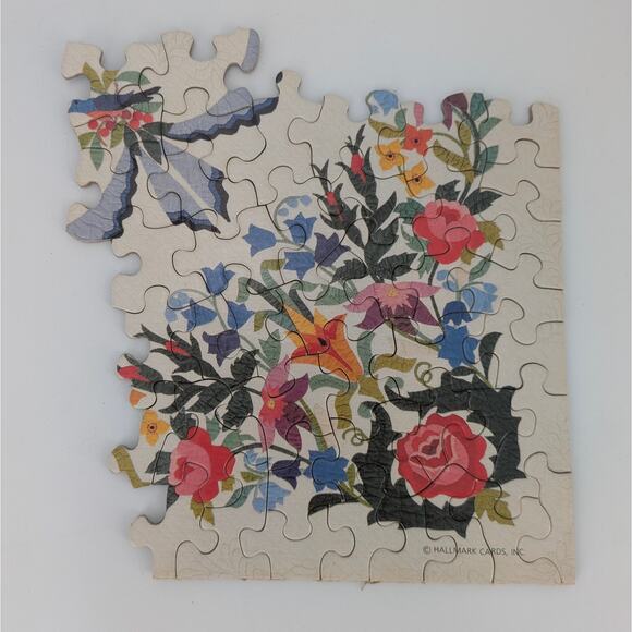 VTG Hallmark Quilt Square Puzzle Springbok Paradise Garden 500 Piece Jigsaw - Picture 3 of 11